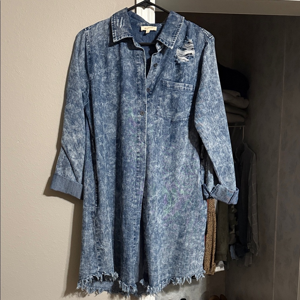 Mystree Blue Denim Shirt Dress